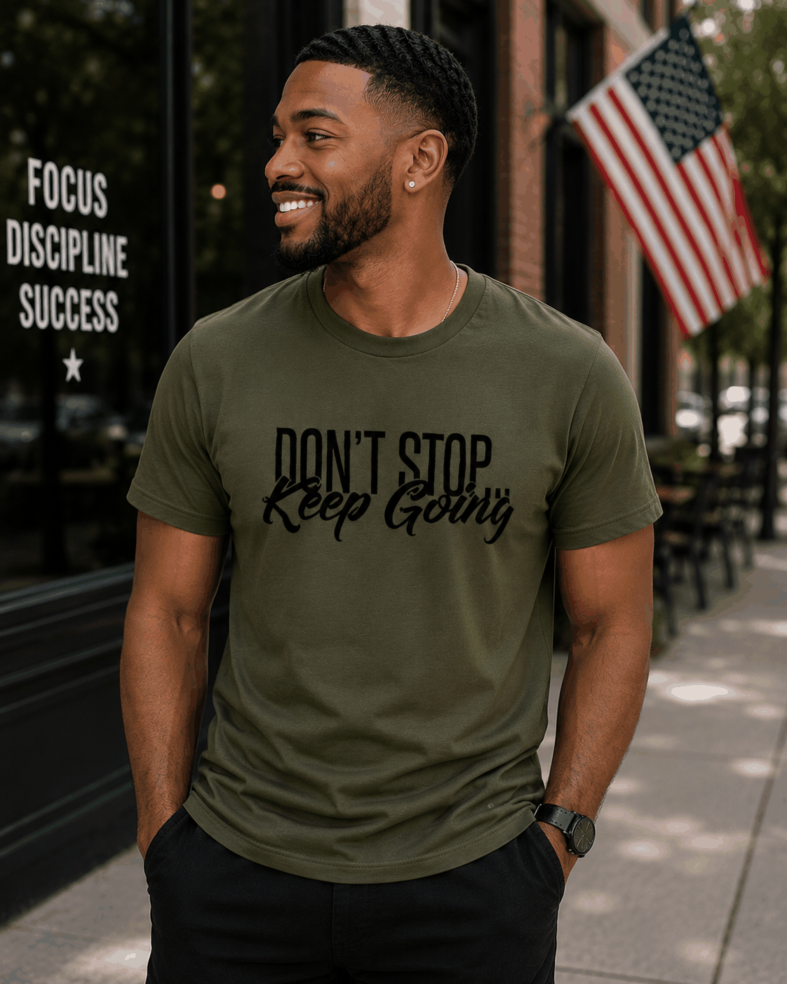 Don't Stop Keep Going Short sleeve T-Shirts