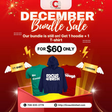  December Bundle Sale with hoodie and T-shirt for $60, stylish and cozy unisex apparel combo