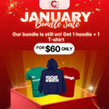 January Bundle Sale featuring a hoodie and T-shirt bundle sale for $60