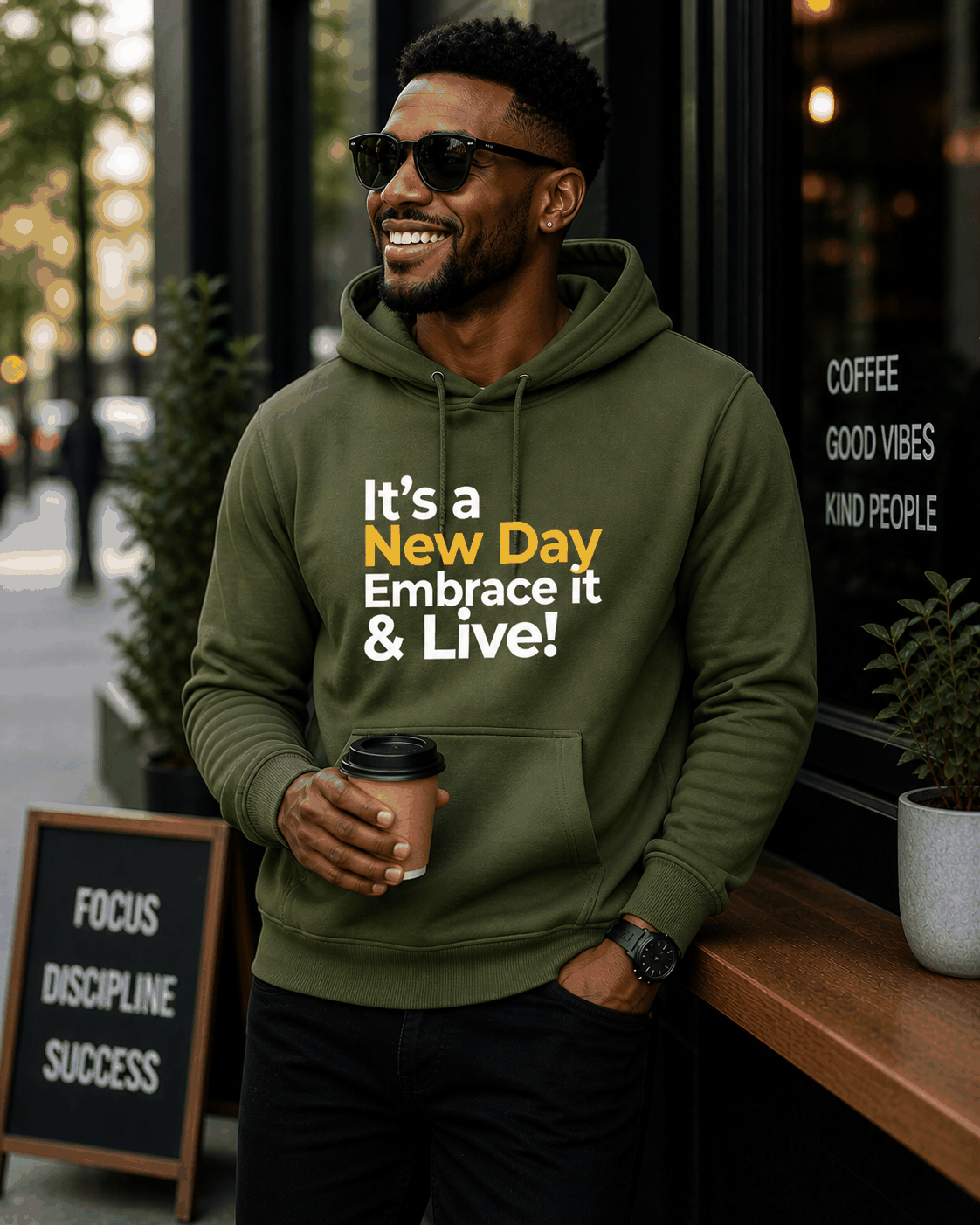 It's a New Day Embrace it & Live! Hoodies