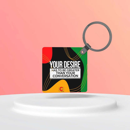 Durable GCA Unlimited inspirational keychains with bold motivational designs for everyday use and gifting